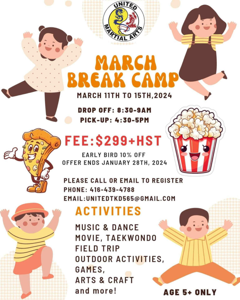 United Taekwondo March Break Camp 2024 poster